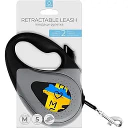 Повідець-рулетка для собак Waudog R-leash Дім, світловідбиваючий, M, до 25 кг, 5 м, чорний - мініатюра 3