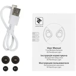 Навушники TWS 2E RainDrops Light True Wireless Waterproof Mic-EBTWRDLWT White (2E-EBTWRDLWT) - мініатюра 4