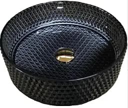 Умивальник Rea Cristal 35,5x35,5 black (REA-U9671), Структурна - мініатюра 8