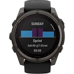 Смарт-годинник Garmin Fenix 8 Solar Sapphire 51mm Carbon Gray DLC Titanium with Black/Pebble Gray Silicone Band (010-02907-10/11/70) [115055] - мініатюра 7