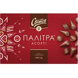 Цукерки Світоч Палітра Асорті в молочному шоколаді 200 г