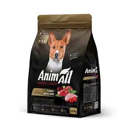 Сухий корм AnimAll для дорослих собак середніх порід, зі свіжою індичкою та ягням, 2,5 кг
