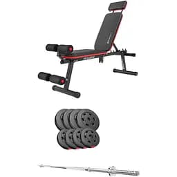 Набор Hop-Sport Premium 39кг со скамьей HS-2040 HB и штангой