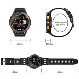 Розумний смарт годинник Smart GPS Max з компасом 2 ремінці (Чорний) - мініатюра 8
