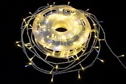 Светодиодная гирлянда уличная на дом Нить 50 метров Теплый свет 500 LED от сети новогодняя, Laplandia (ww.01.6w.500+)