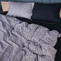 Комплект постільної білизни MisSon Сатин 22-1386 Geometric Black 160 x 220 см чорно-білий (2200010472998)