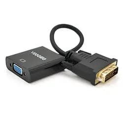 Конвертор-перехідник DVI (тато) на VGA (мама) VEGGIEG D-V1B 25 см