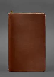 Кожаный блокнот (софт-бук) 8.0 на резинке светло-коричневый