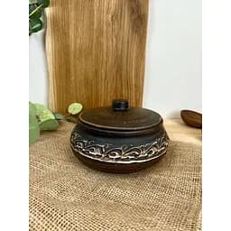 Ковбасник 1 л керамічний (глиняний) різьблений Ангоб