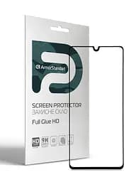 Захисне скло для Samsung Galaxy A41 (A415), Full Glue HD, 2.5D, повністю прозоре, на весь екран, глянцеве, загартоване 9H, повне проклеювання по всій поверхні, з чорною рамкою, протиударне, кришталево чітке зображення, ArmorStandart (ARM58305)