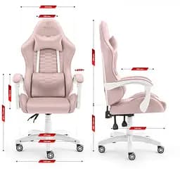 Комп'ютерне крісло Hell's HC-1000 Pink (тканина) - мініатюра 5