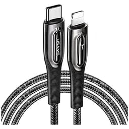Кабель Usams US-SJ496 Type-C To IP 20W PD Fast Charging & Data cable Raydan Series 1.2m Black