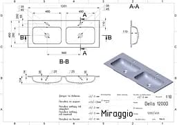 Умивальник Miraggio Della 1200-2 mirasoft 0001015, Білий матовий - мініатюра 5