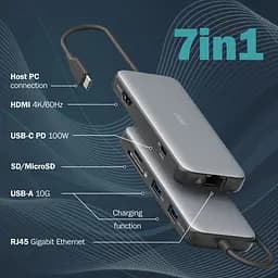 Digitus Док-станція USB-C > HDMI/2xUSB-A/USB-C/SD/MicroSD/RJ54 - мініатюра 6