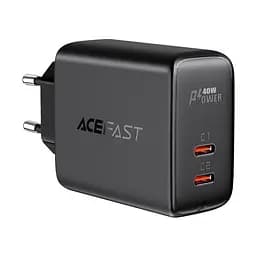Сетевое зарядное устройство для Acefast A9 2 Type-C QC PD 40W черный