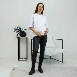 Шкіряні демісезонні легінси для вагітних 2XL (50) Koln Lullababe Чорний