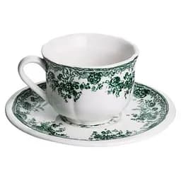 Столовий набір посуду Yiwu Vintage Elegant, 32 предмети на 6 персон, фарфоровий, зелений - мініатюра 5