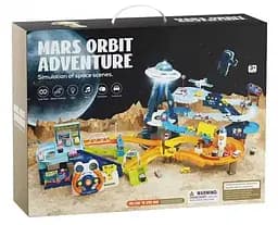 Трек T 918 A “Космічна станція”, електричні підіймачі, світло, звуки, пісні англійською, 6 машинок, від батарейок, 2в1, в коробці (6967132400075)