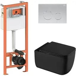 Набір Q-tap Nest 4 в 1 підвісний унітаз Gemini Ultra Quiet 530х365х373 + комплект інсталяції QT2533076EUQMB46170