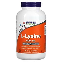 Амінокислота NOW L-Lysine 500 mg, 250 капсул