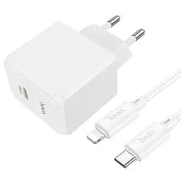 Зарядное устройство сетевое Hoco CS13A Ocean PD20W с кабелем Type-C Lightning белый