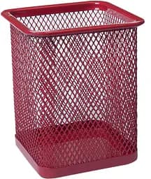 Підставка для ручок квадратна, металева, червоний