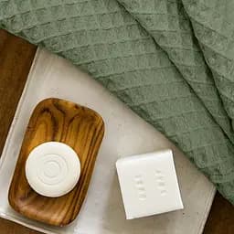 Набір рушників Cosas Cube White & Cube Olive 2 шт. (SetTowel_95-SqWhite_130-SqOlive) - мініатюра 4
