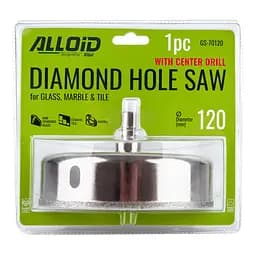 Свердло корончате Alloid Building Tools алмазне по склу та кераміці 120 мм з центрувальним свердлом (GS-70120)