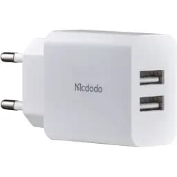 Мережевий зарядний пристрій McDodo Dual USB Charger ( EU Plug ) + Type-C Cable 1m Travel Set CH-6721 Білий
