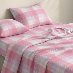Простирадло Cosas на резинці фланель 80х160 amethyst tartan, рожевий (Flannel_AmethystTartan_80x160x20) - мініатюра 2