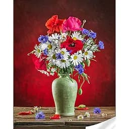 Набір для творчості алмазна картина Яскравий букет Strateg GM86867, 30x40 см