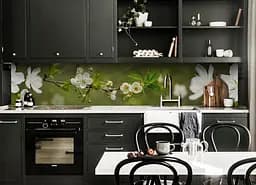 Кухонний фартух Колір вишні Макро вініла для кухні 65х250 см Квіти Зелений Happy Pocket Z184730 - мініатюра 6