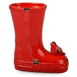 Кашпо Lefard Сапог с птичкой, 18 см, красный (940-069)