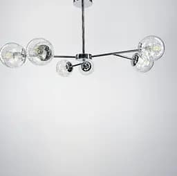 Стельова люстра в корпусі хром на 6 плафонів Line.F AOC 6/6 CR+CL