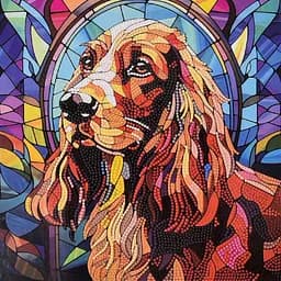 Алмазная мозаика Верный пес Strateg DEEX16302 неполная выкладка 30х30 см