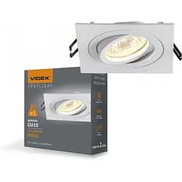 Світильник Videx під лампу GU10 врізний Квадрат Білий VL-SPF08S-W
