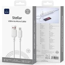 Дата кабель WIWU C086 Stellar USB to MicroUSB 2.1A 1 м White - мініатюра 3