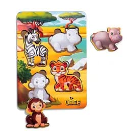 Вкладыши "Животные Африки - 1" (фон с подсказкой), 16*12*0,6см