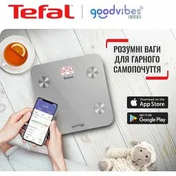 Ваги підлогові Tefal Goodvibes Life Bluetooth 160 кг AAAx3 в комплекті скло сірі - мініатюра 11