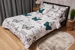 Комплект постельного белья Moon&Star Бязь Gold Люкс Green Butterflies семейный 160х220х2 наволочки 2х70х70