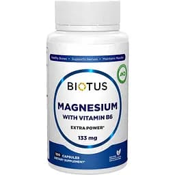 Магний и витамин B6 Biotus Magnesium with Vitamin B6 Extra Power 100 капсул