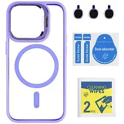 Чохол із підставкою MagSafe TPU PC Metal Stand Case Apple iPhone 14 Pro Purple