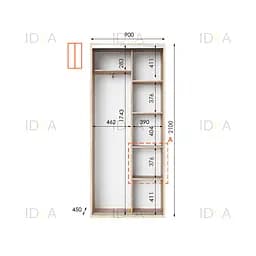 Шафа-купе Idea серія 10 90 x 45 x 210 см Дуб сонома - мініатюра 2