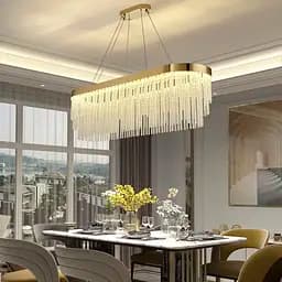 Удлиненная роскошная латунная люстра 100 см | Line F | Ст. M221-1000 L GD