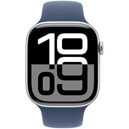 Apple Watch Series 10 GPS, 46mm, Silver, Denim Sport Band, M/L (Grade A) Seller Refurbished - мініатюра 2