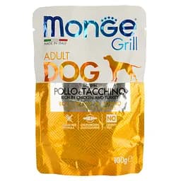 Вологий корм Monge Dog Grill курка з індичкою, 100 г (70013116)