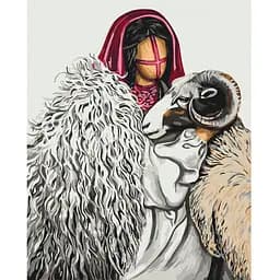 Картина за номерами Brushme Червона хустка © Valeriya Macarenco BS53910 40x50 см