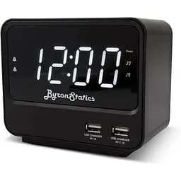 BYRONSTATICS Будильник FM-радіо, радіобудильник на тумбочці з мережею та резервним акумулятором, повтор сигналу, таймер сну