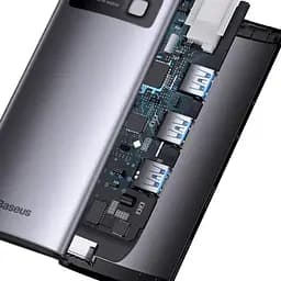 Перехідник HUB Baseus Metal Gleam Series 6-in-1 Multifunctional Type-C (WKWG080013) Gray - мініатюра 5