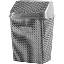 Корзина для мусора Violet House 0026 Виолетта Antrasit, с крышкой, 10 л, серая (0026 Виолетта ANTRASIT с/к 10 л)